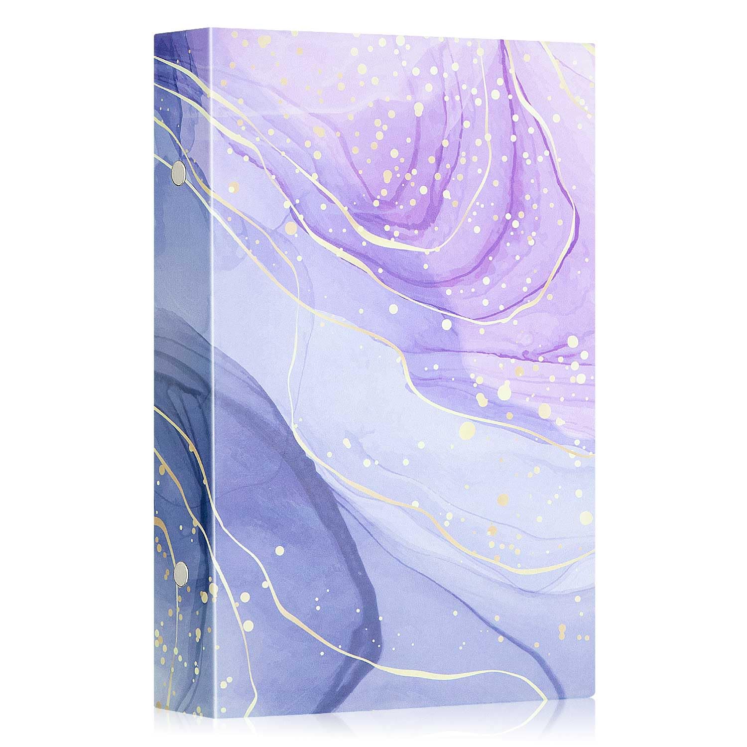 Lanpn Photo Album 6x4 300 Pockets, Leather Hardcover Album Book Holds 300 Horizontal Pictures Only Violet Gold