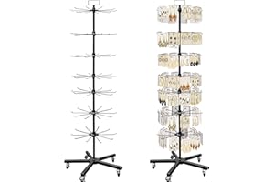 Montex Retail Display Stand 7 Tier Spinner Display Rack Metal Rotating Display Rack for Jewelry Socking Hats Toys, Adjustable Height 16" D x 16" W x 67“H