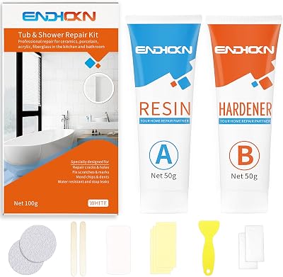Endhokn Bath Repair Kit White Ceramic Porcelain Tub Sink Shower