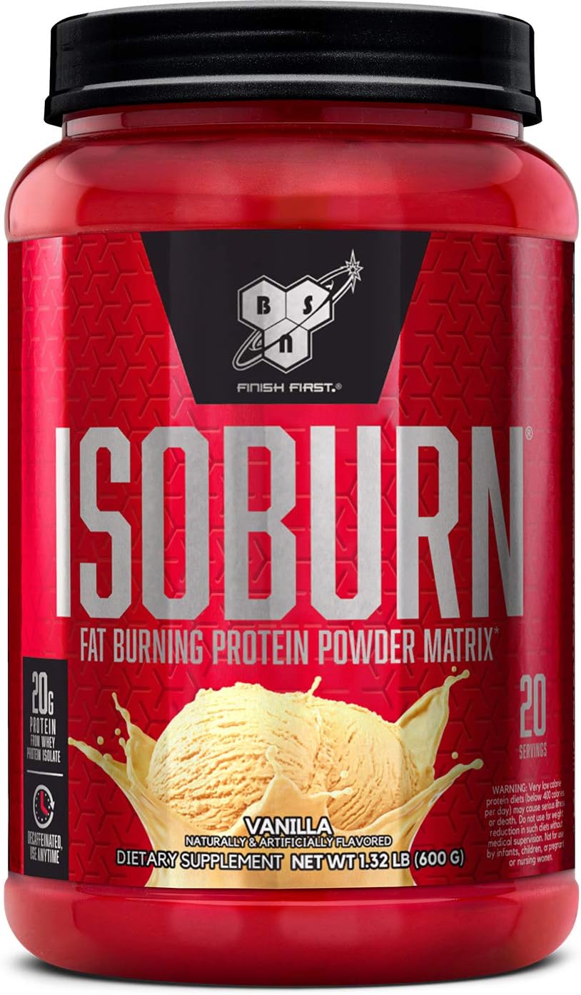BSN ISOBURN, Lean Whey Protein Powder, Fat Burner for Weight Loss with L-carnitine - Vanilla Ice Cream, (20 Servings): Health & Personal Care