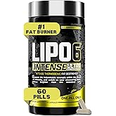 Nutrex Research Lipo6 Black Intense Ultra Concentrate Thermogenic Belly Fat Burner for Men and Women | Diet Weight Loss Supplement and Appetite Suppressant | 60 Diet Pills