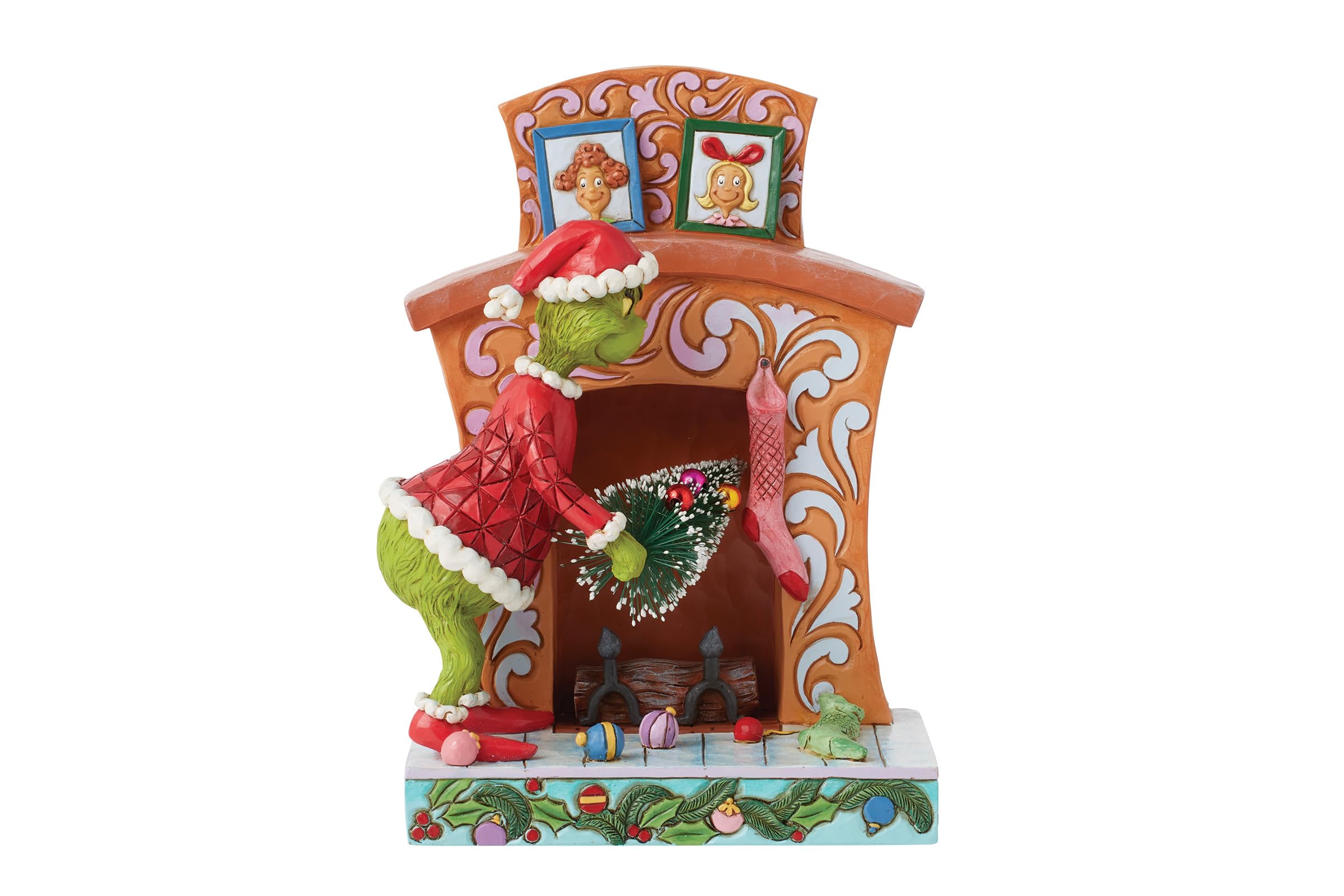 Enesco Jim Shore Grinch Tree Fireplace Figurine
