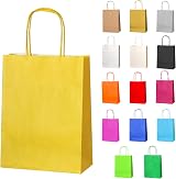 Thepaperbagstore 10 Yellow Small Paper Party Bags With Handles 18x22x8cm