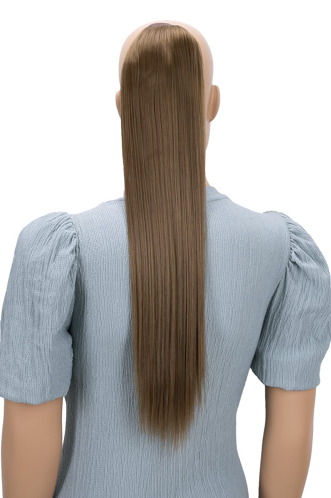 CAISHA 24" Hairpiece Clip On Ponytail With Two Bands Longhair Extension Straight Light Brown HC3 — image 1