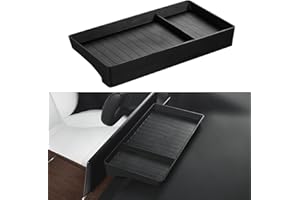BASENOR 2022-2026 Tesla Model X Model S Center Console Organizer Behind Screen Storage Box, Dashboard Hidden Tray, Non-Slip Sunglasses Card Tissue Holder, Accessories for Refresh Plaid Long Range