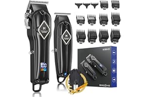 LIMURAL PRO Limural Hair Clippers and Trimmer Combo - Professional Barber Fade Clipper + Zero Gap T Blade Edgers, Complete Beard Grooming Shaving Kit for Men with 13 Fade Taper Combs & 6500 RPM Motor