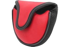 Golf Putter Protection Covers, Mallet Putter Head Covers Putter Protection Headcover Bag Guard Semicircle PU Leather Guard Wa