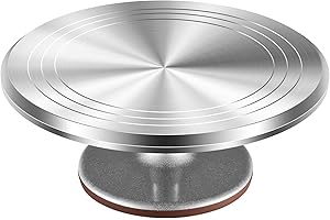 Kootek Aluminium Alloy Revolving Cake Stand 12 Inch Rotating Cake Turntable for Cake, Cupcake Decorating Supplies