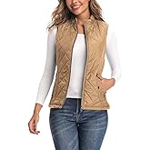 Argstar Women's Vest, Quilted Lightweight Zip Pockets Padded Gilet (XS-2XL)
