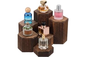 6 Pcs Wooden Hexagon Jewelry Display Risers, Buffet Risers Wood, Enhanced Presentation, Versatile Wooden Jewelry and Display 