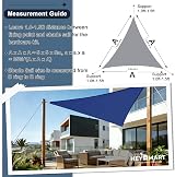 HEYOMART Sun Shade Sail 3x3m Triangle Canopy UV40+ Waterproof Blue view 3