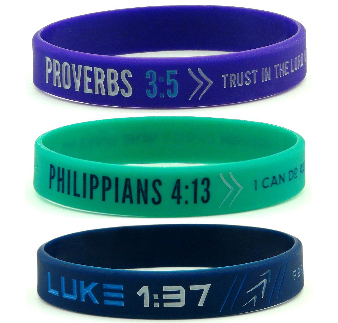 (8pack) Faith Wristbands w/Bible Verses Philippians 413