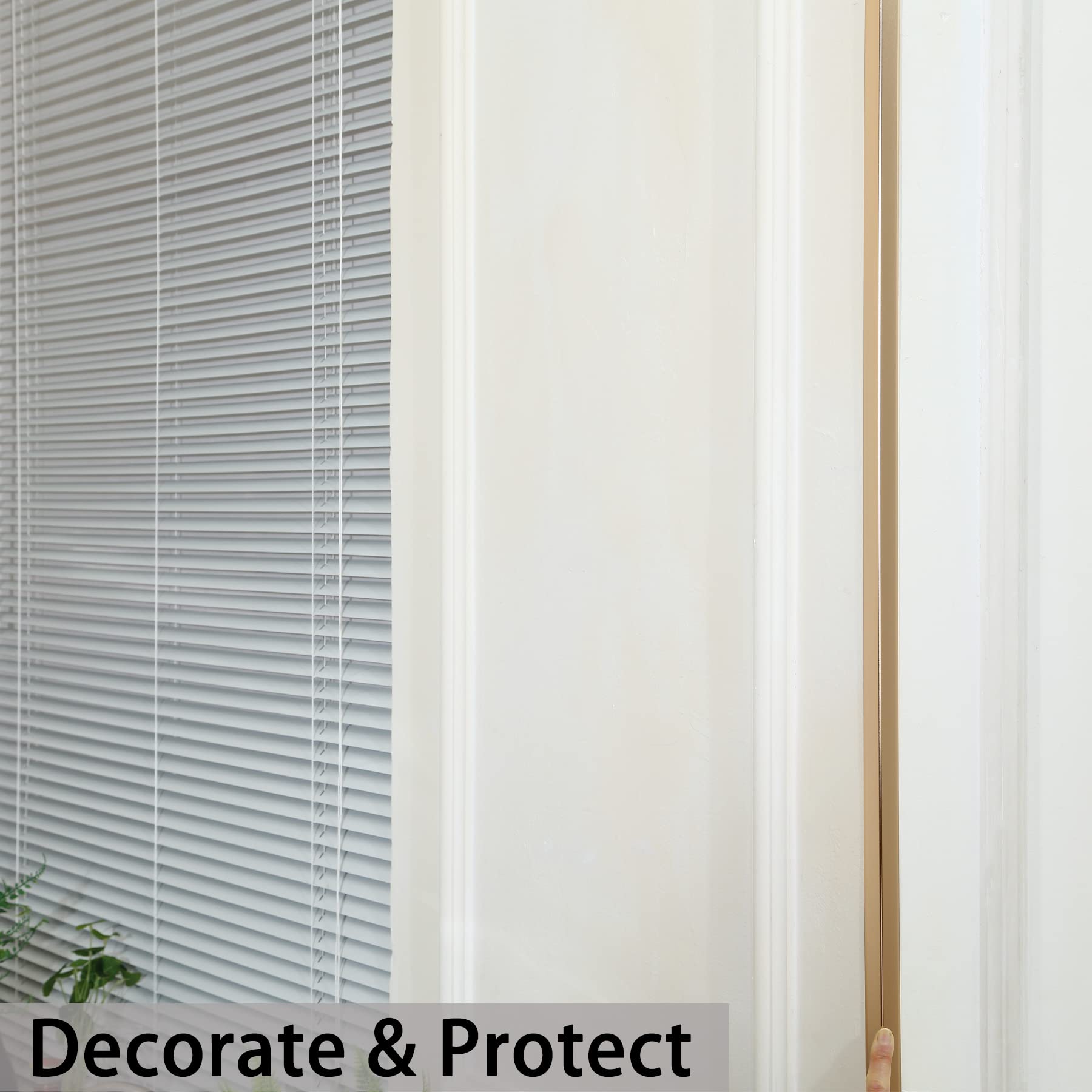 Aluminum Peel and Stick L Molding Corner Guards with 90° Angle for Wall Door Frame Cabinet Baseboard Protection and Decoration, 35.4in x 0.8in (3Pcs)