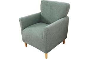 GOSTADY Jacquard Banquet Armchair Slipcovers Waterproof Chair Covers Armchair 1-Piece Stretch Chair Covers for Living Room Nonslip Outdoor Armchair CoverPets Friendly Furniture Protector,Green