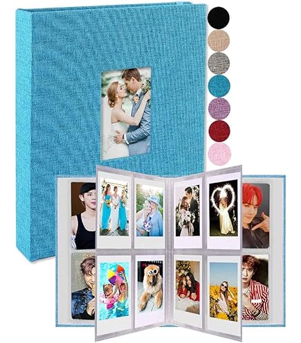 Album Fotografico Goodsnetic 64 Tasche Per Fujifilm Instax Mini – 2 Pezzi (Blu E Bianco Fumé)