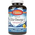 Carlson Labs Wild Caught Elite Omega-3, 1600mg, Omega 3s, Soft Gels, 90 Count