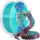 Goto Guard Dual Color Silk PLA 3D Printer Filament 1.75mm, Multicolor 3D Filament Color Change by Angle, Multicolor 3D Printing Filament for Most 3D Printer, Silk Dual Color Teal Coral 1KG(2.2lbs)