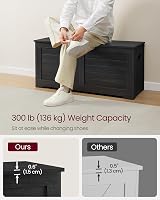 VASAGLE Shoe Bench with Storage Chest 40x100x46 cm Mottled Greige LSB061K02 view 7