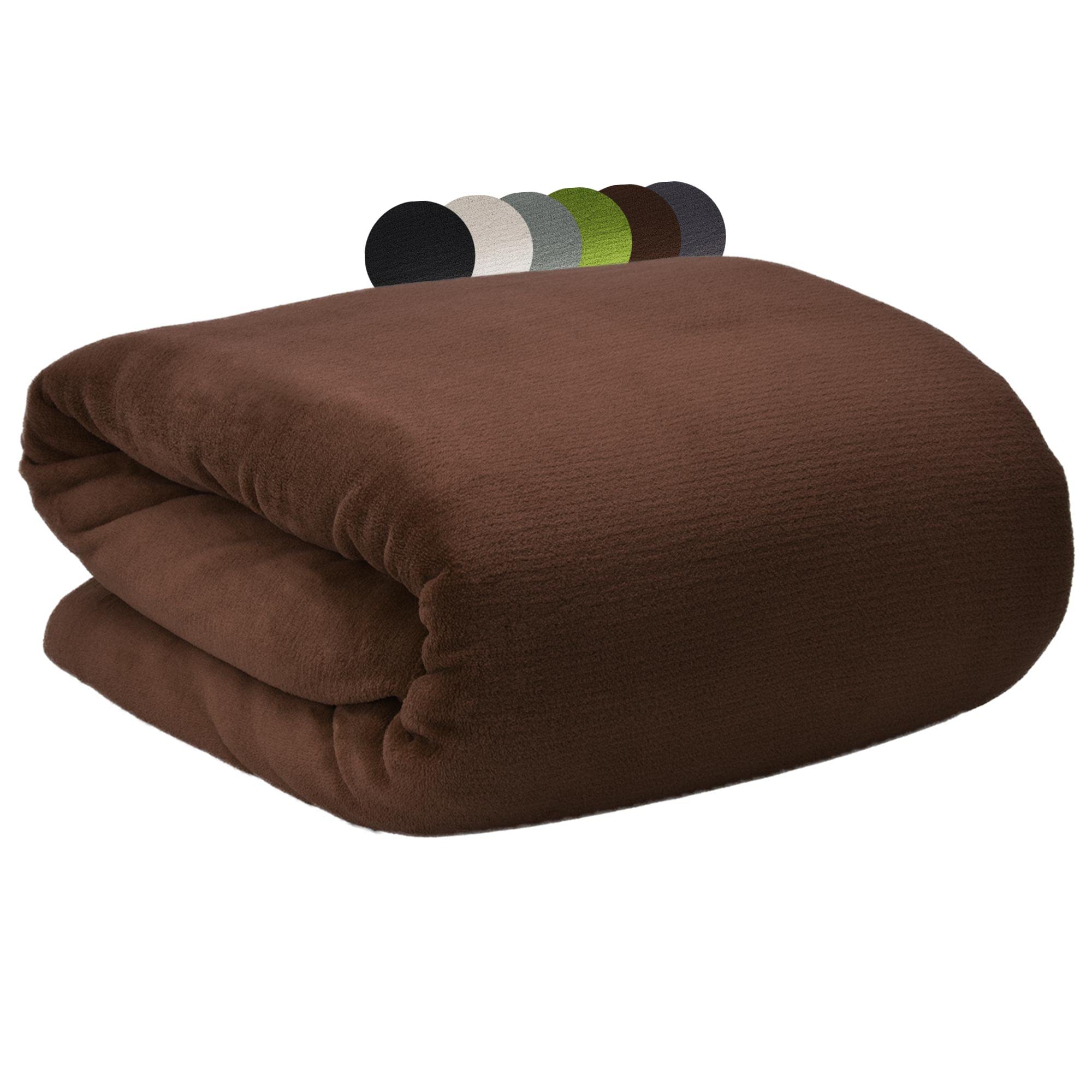 Beautissu Thick Fluffy Fleece Blanket 150x200 cm Aurelia - Soft Luxury Sofa Throw Blanket Armchair Cosy for Autumn Fall Winter Bed Comforter Bedspread Blankets and Throws Brown