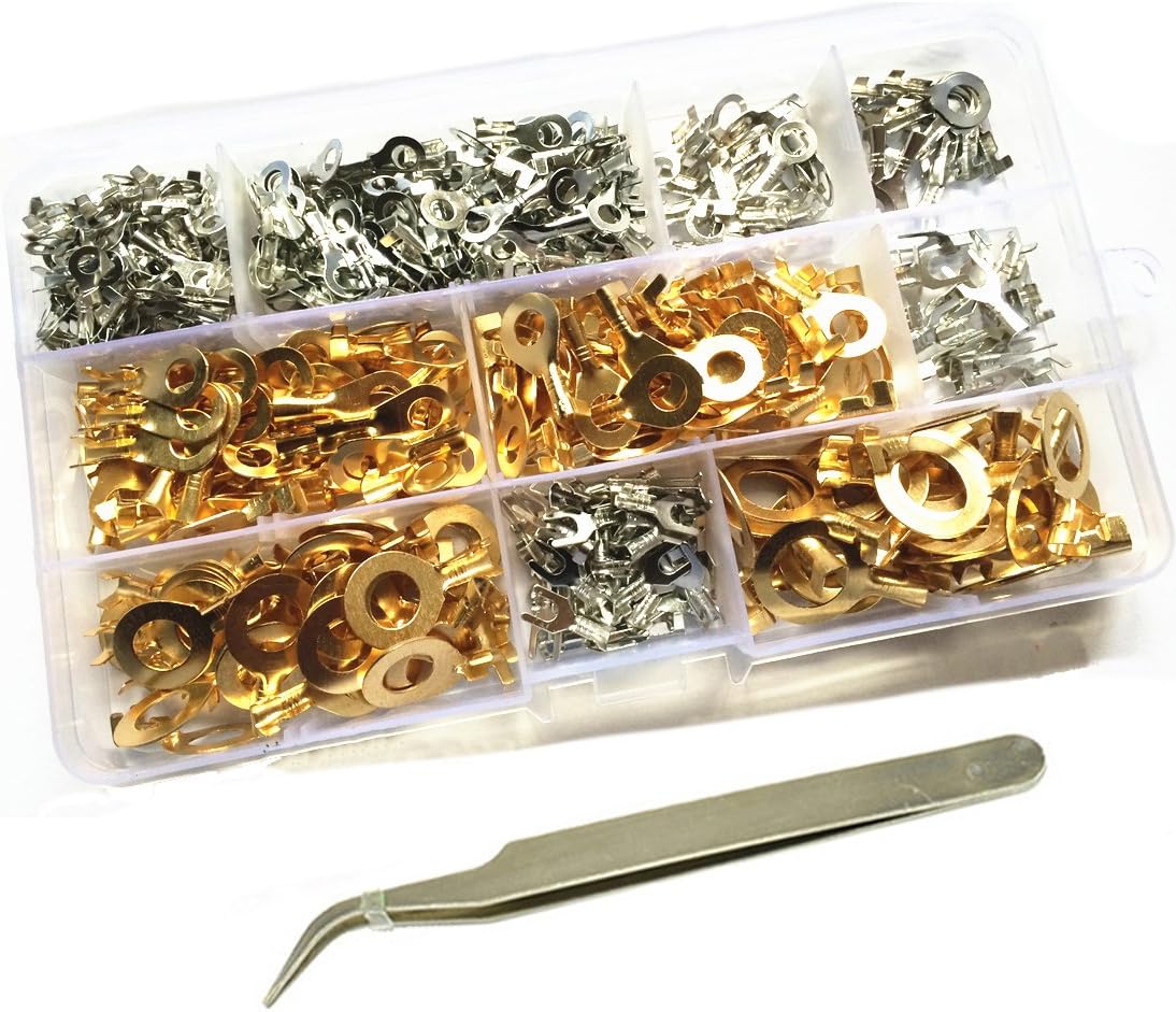 540pcs Non-insulated Ring Crimp Terminal Lugs Car Connectors Assortment Set Kit