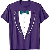 Black And White Tuxedo With Teal Bow tie Novelty T Shirt T-Shirt