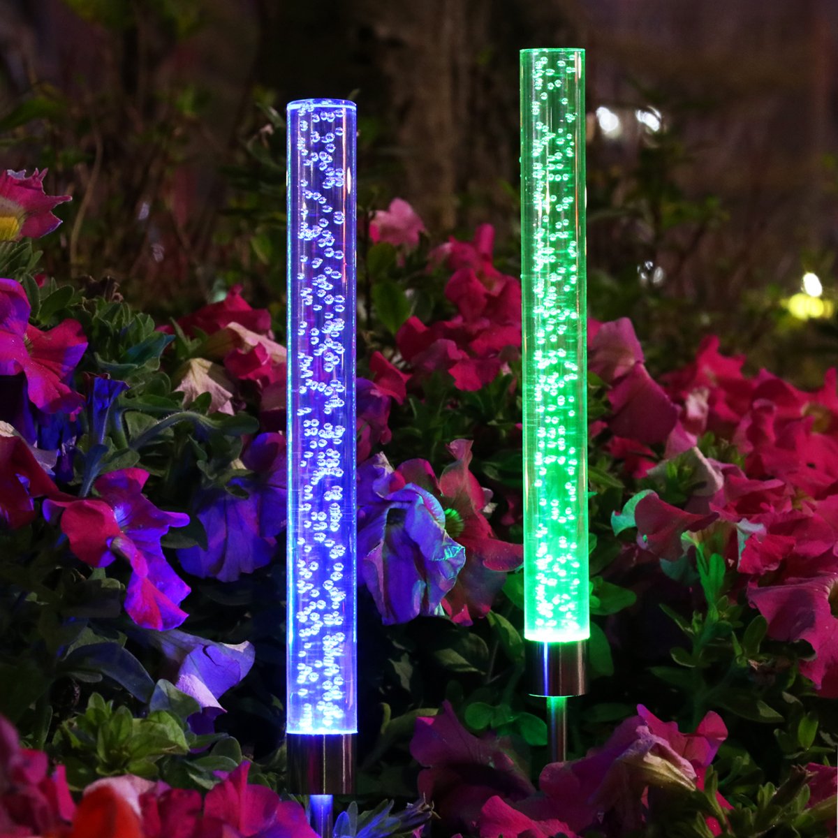 Best 2Pcs Garden Solar Color Lights Outdoor Acrylic