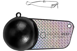 PACIFIC REEF SPEARFISHING PacificReef® Downrigger Weight Pancake Style Coated Ball [6lbs, 8lbs, 10lbs, 12lbs, 15lbs] - Sinker for Downriggers Weight Pancake Oval Canon Ball with Protective Vinyl Coating for Salmon Trout
