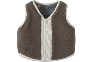 Baby Warm Jacket Fleece Vest Boys Girls Infant Toddler Reversible Winter Bottom Waistcoat
