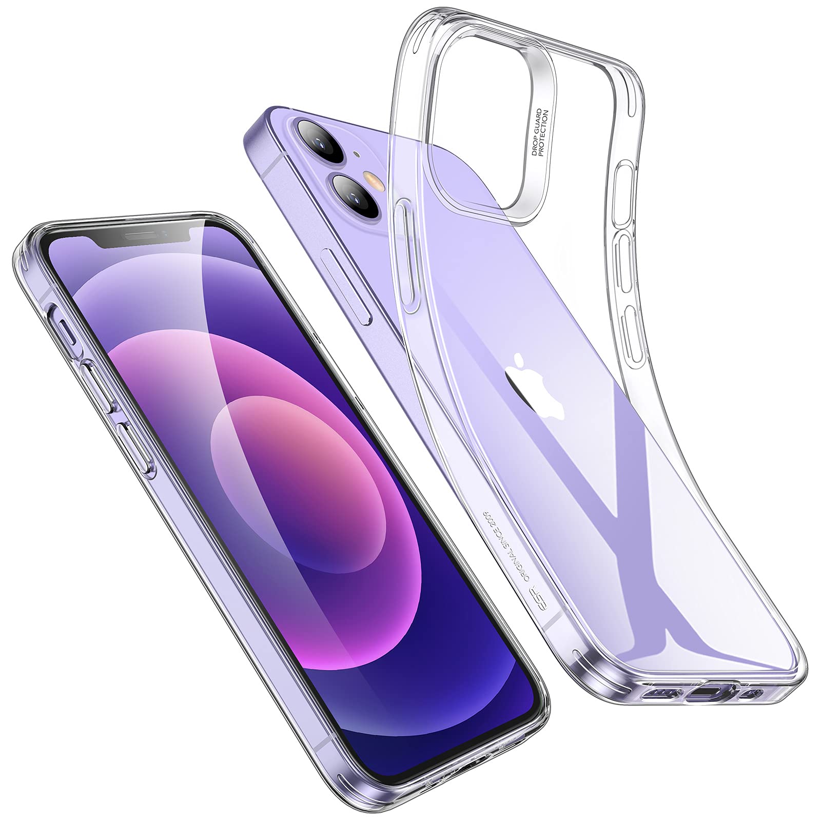 ESR iPhone12 ケース iPhone12 Proケース クリア ケース 耐衝撃 薄型 米軍MIL規格 シリコンカバー 軽量 黄ばみにくい スリム アイフォン 12 12 Pro 透明 TPUバンパー ストラップホール付き 6.1インチ クリア Project Zero Series商品画像