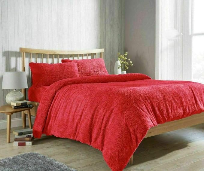 Teddy Bear Duvet Cover Set Pillow case Soft Fleece Cosy Warm Bedding Set Fitted Sheet Sold