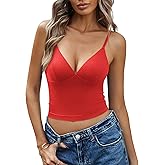 Avidlove Women's V Neck Camisole Tank Tops Cami Crop Y2K Double Lined Sexy Going Out Summer Outfits