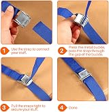 Hodzeed 10 Pack Tightening Luggage Ratchet Straps 25mm Cargo Tie Down 1m-6m view 4