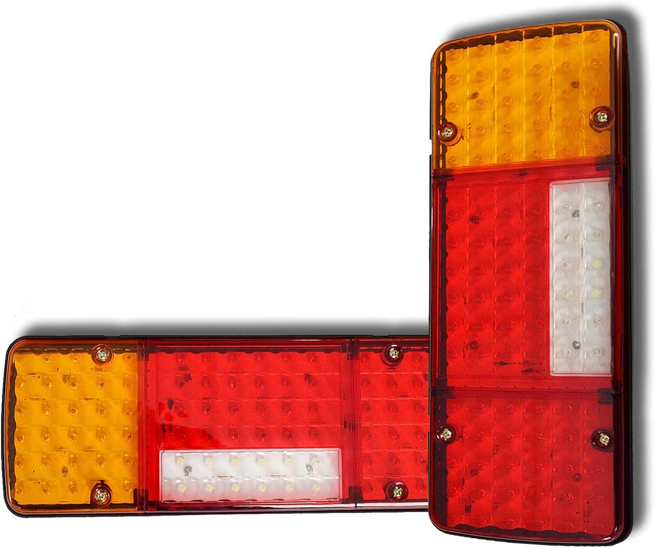 Kit 2 Luci Posteriori LED Per Rimorchio – 12V-24V – Freno, Posizione E Freccia – Omologate E9