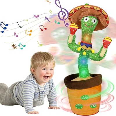 HICAS Dancing Talking Cactus Toy Repeats Voices 120 Songs Volume Control