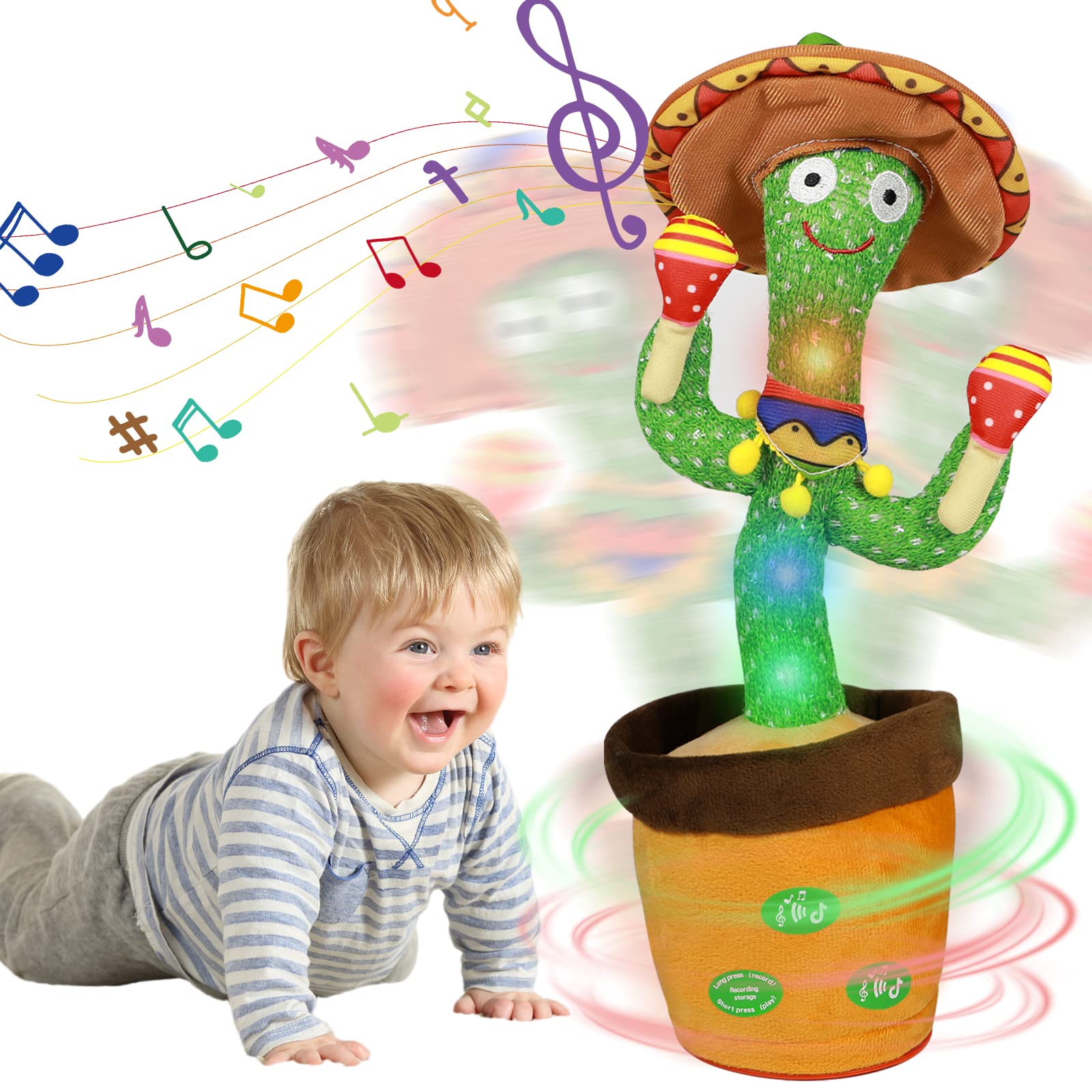 HICAS Dancing Talking Cactus Toy Repeat What You Say Singing Cactus Voice Recorder Baby Toys Volume Control with 120 Songs Funny Children Education Toys, Gifts and Home Decoration — image 1