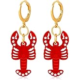 Dangle Hoop Stud Earrings for Women Unique Dainty Western Jewelry Accessories Gifts Cocktail Lobster Flower Clovers Crawfish Tassel Earring for Women