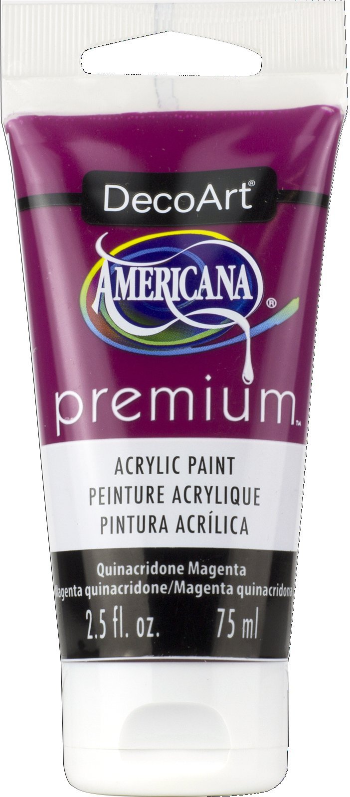 Premium Acrylics Artist Paint, Acrylic, Quinacridone Magenta, 3.8 x 3.8 x 13.7 cm