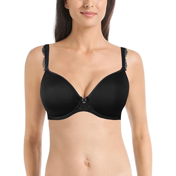 Rosa Faia Fleur Women's Underwire Bra - 36F, Anthracite (Seamed Cup, Lace Detail)
