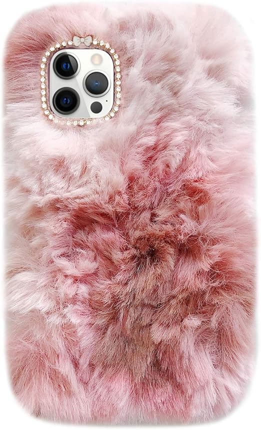 Amazon Com Guppy Compatible With Iphone 12 Pro Max Women Girls Plush Case 3d Cute Bling Bow Diamond Fluffy Furry Warm Gradient Fur Hair Design Soft Silicone Rubber Protective Cover Case 6 7 Inch