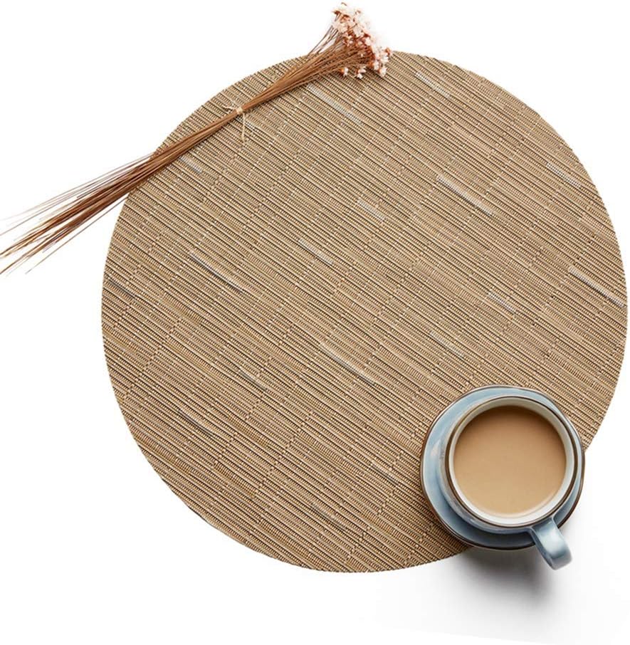 YURASIKU - Salvamanteles Redondos de bambú con patrón de bambú Tela de