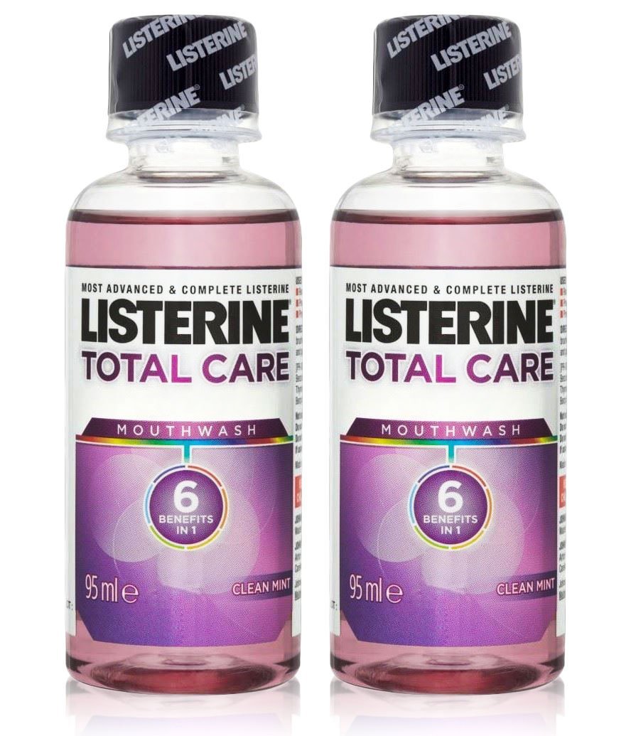 2x Listerine TOTAL CARE Mouthwash MINI Travel Size 95ml