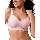 CLOSEMATE Womens Comfortable Seamless Bras No Underwire V Neck Buttery Soft Push Up Wireless Bralettes for Tshirt
