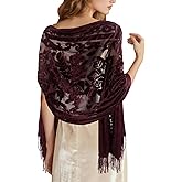 E-Clover Women Velvet Scarfs Shawls and Wraps for Evening Dresses Wedding Shawl Wraps for Dress Accessories Winter