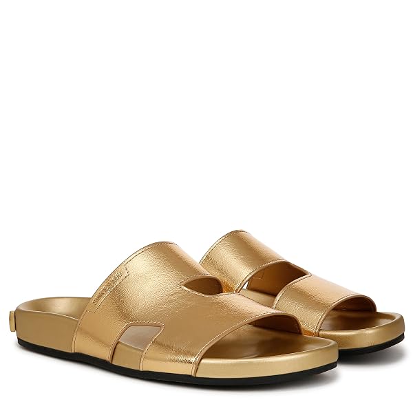 FRANCO SARTO WOMENS BRITT SLIDE SANDAL GOLD 8 M