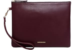 DORIS&JACKY Lambskin Leather Wristlet Clutch Purse For Women Large Soft Designer Wallet With Strap…