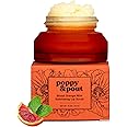 Poppy & Pout Natural Lip Scrub, Moisturizing Sugar Scrub for Dry Lips, Lip Scrubber Exfoliator with Essential Oils Smooths and Hydrates Lips, In Recyclable Glass Jars, Cruelty Free - Blood Orange Mint