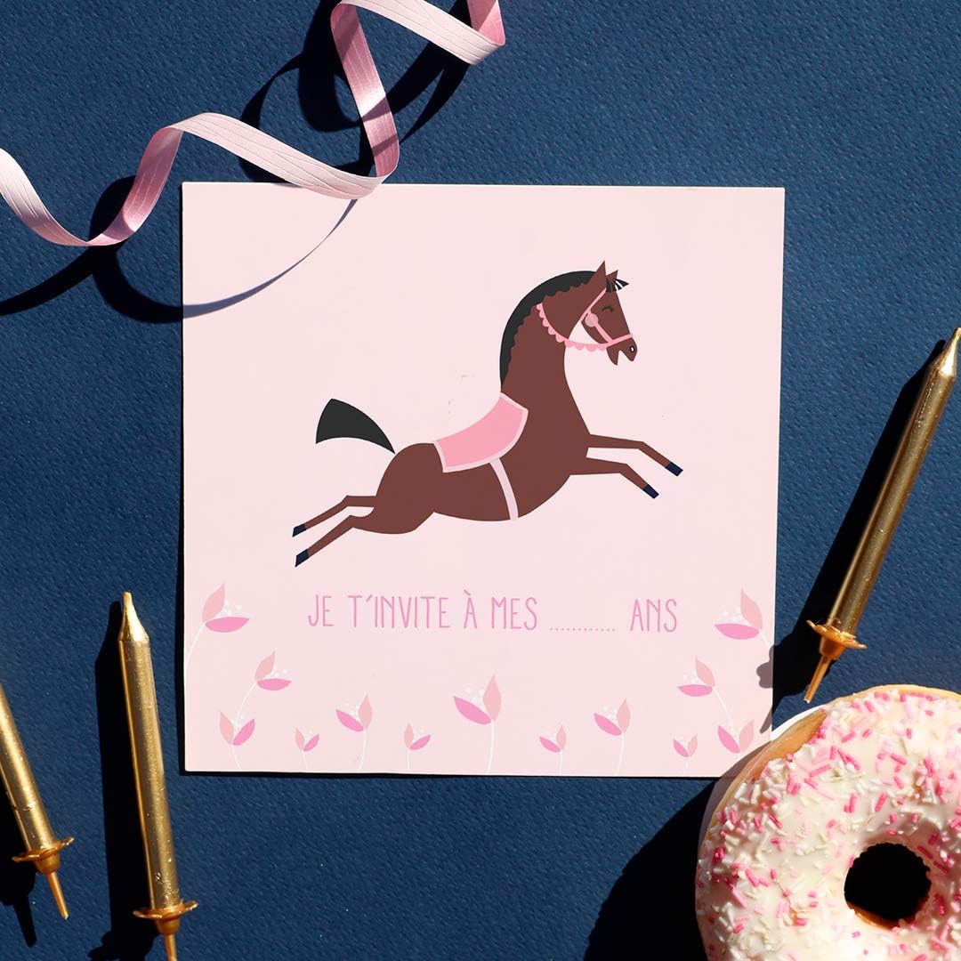Popcarte 16 Cartes Dinvitation Anniversaire Fille Avec Enveloppes Cheval Decorations Et Accessoires De Fetes Decorations Et Accessoires De Fete Pour Enfants Safeguardsoftwash Com
