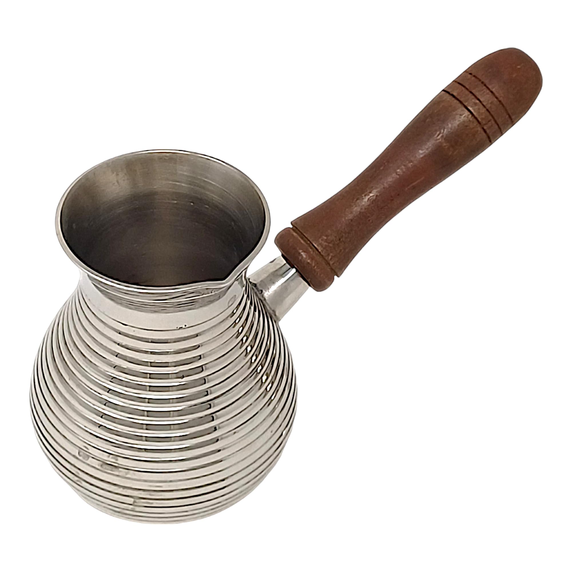 Madacha Coffee Pot Cezve/Turka 300 ml Gold Brass/Nickel Removable Wooden Handle