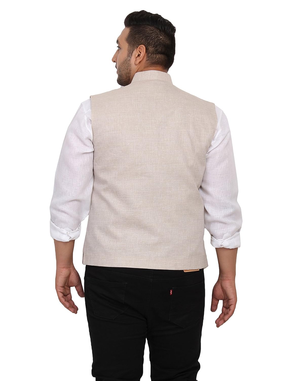 john pride men beige coloured nehru jacket (sizes: 2xl- 5xl)