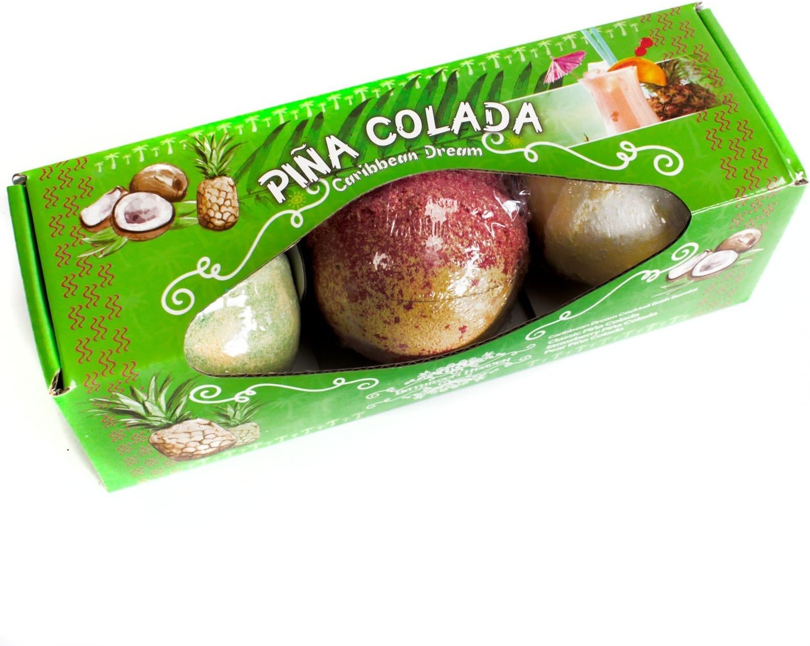 Cocktail Bath Bombs Set Of 3 Gin & Tonic Margarita Martini Mojito Champagne Piña Colada (Set of Three Piña Colada)